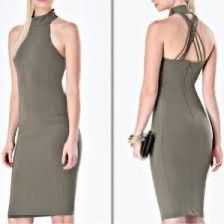 Bebe Bebe Bodycon Mock Neck Strappy Midi Dress Size Small Size S / US 4 / IT 40 - 8 Thumbnail