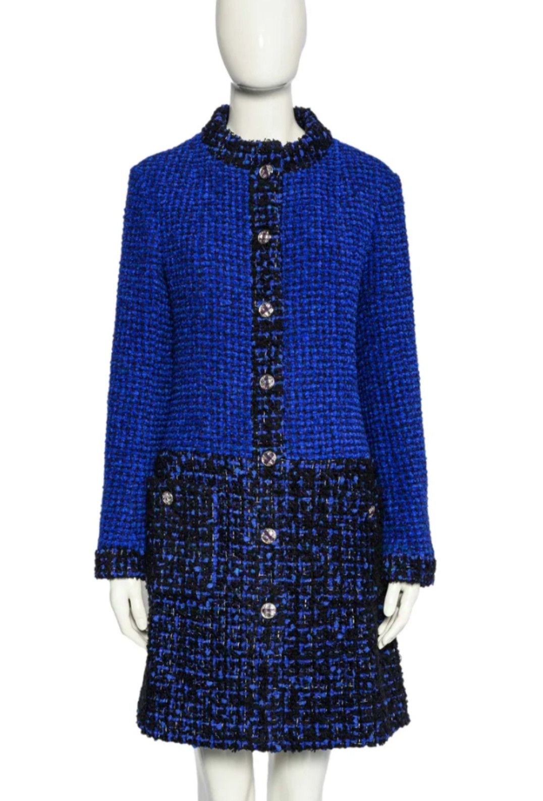 Chanel Chanel 2022 tweed blue navy coat Size S / US 4 / IT 40 - 8 Thumbnail
