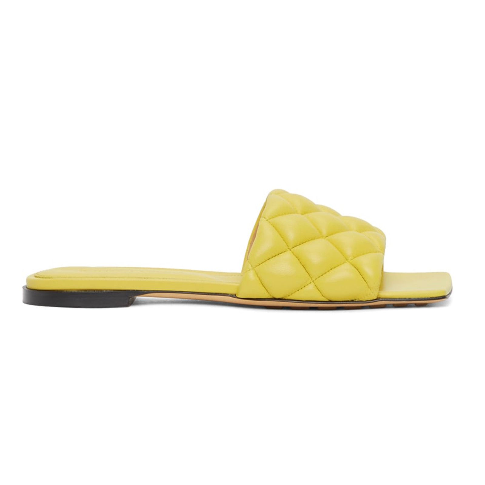 Bottega Veneta Bottega Veneta The Padded Flat Slides Pear Yellow Quilted Size US 6 / IT 36 - 1 Thumbnail