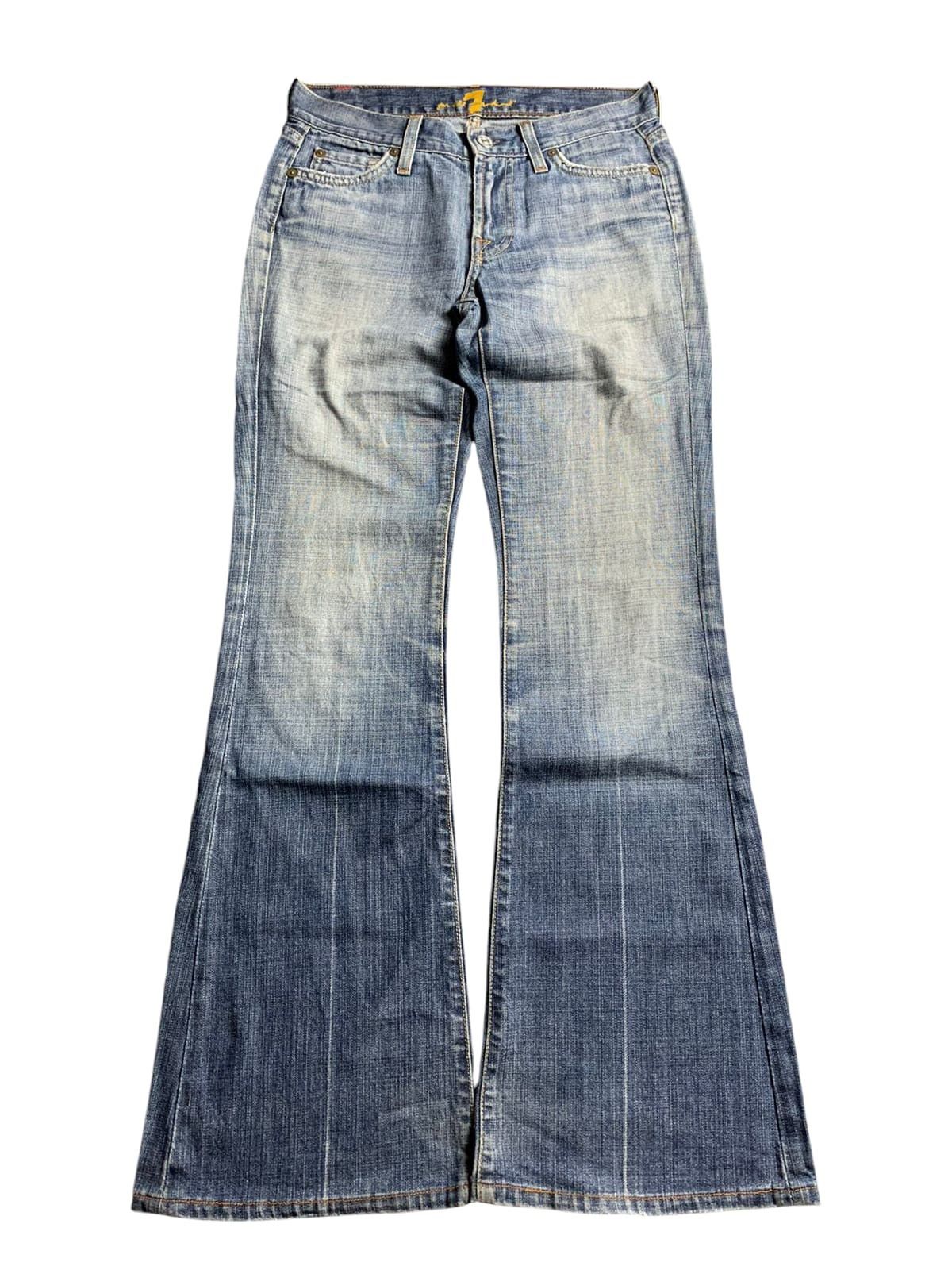 If Six Was Nine × Japanese Brand × Le Grande Bleu (L.G.B.) 2000s For All 7 Man Kind Flared Jeans Size US 27 - 1 Thumbnail