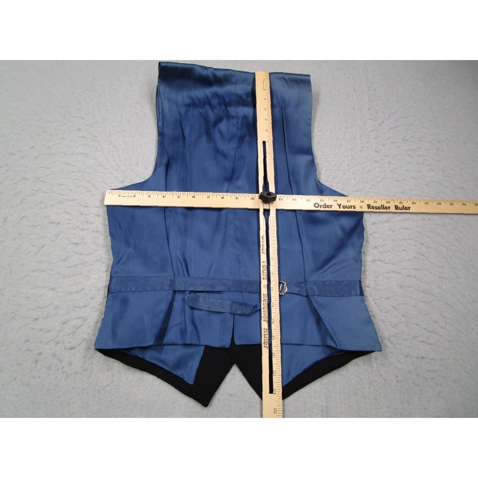VINTAGE John Varvatos Star USA Vest Shirt Mens Small Black Wool Button Up Waistcoat