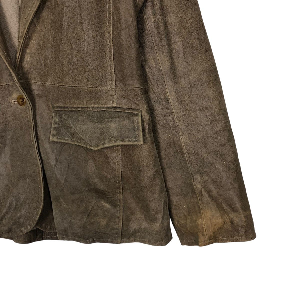 Japanese Brand 🔥VINTAGE BIKER LEATHER JACKET ERMANNO SCERVINO ISSEY MIYAKE Size US S / EU 44-46 / 1 - 4 Thumbnail