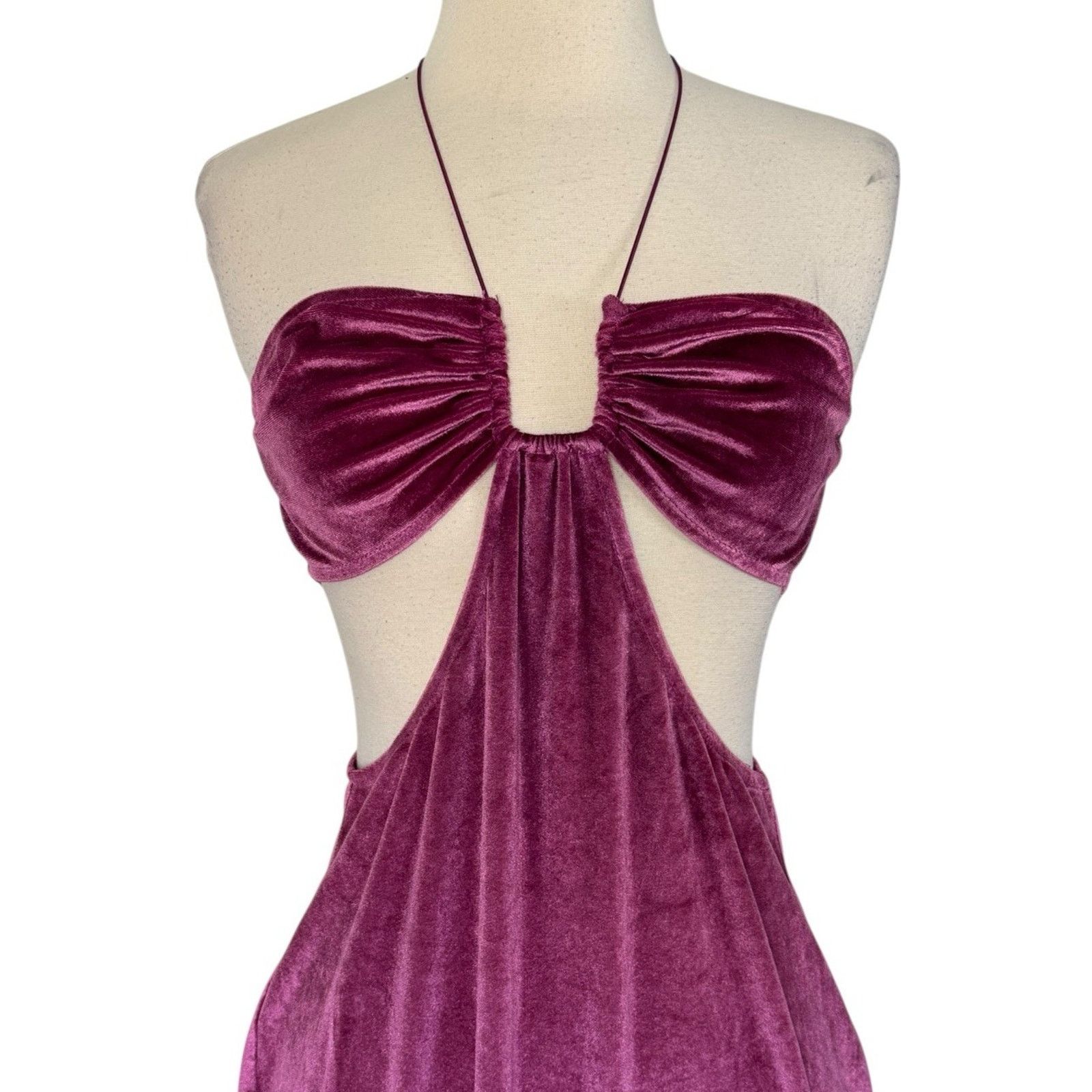 Other ET CLET Sunset Lovers Night Moves Cut Out Midi Dress Velvet Size L / US 10 / IT 46 - 5 Thumbnail