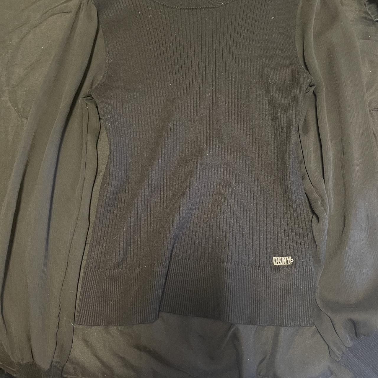 DKNY Black Sweater With Translucent Sleeves Size M / US 6-8 / IT 42-44 - 1 Preview