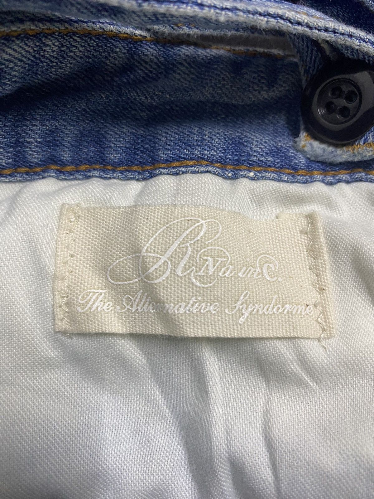 Hysteric Glamour × Japanese Brand RNA İnç. Jeans Distressed Overall Denim Wide Leg Loose Pants Size 32" / US 10 / IT 46 - 16 Thumbnail