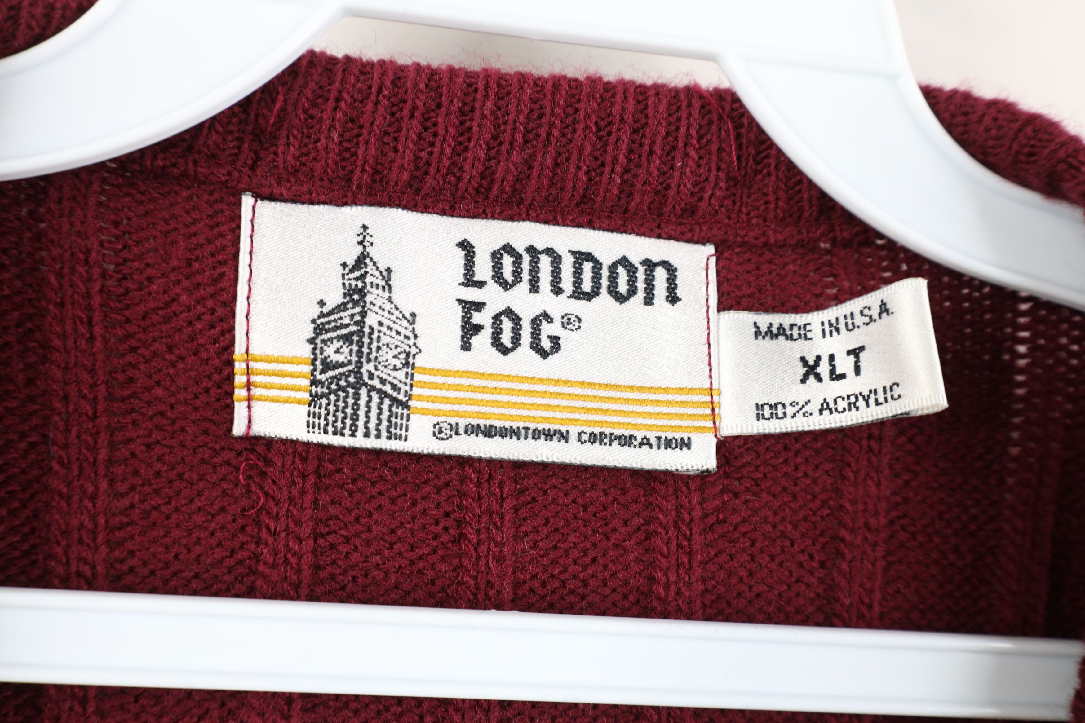 Vintage Vintage 70s Streetwear Ribbed Knit Sweater Vest Burgundy USA Size US XL / EU 56 / 4 - 4 Thumbnail