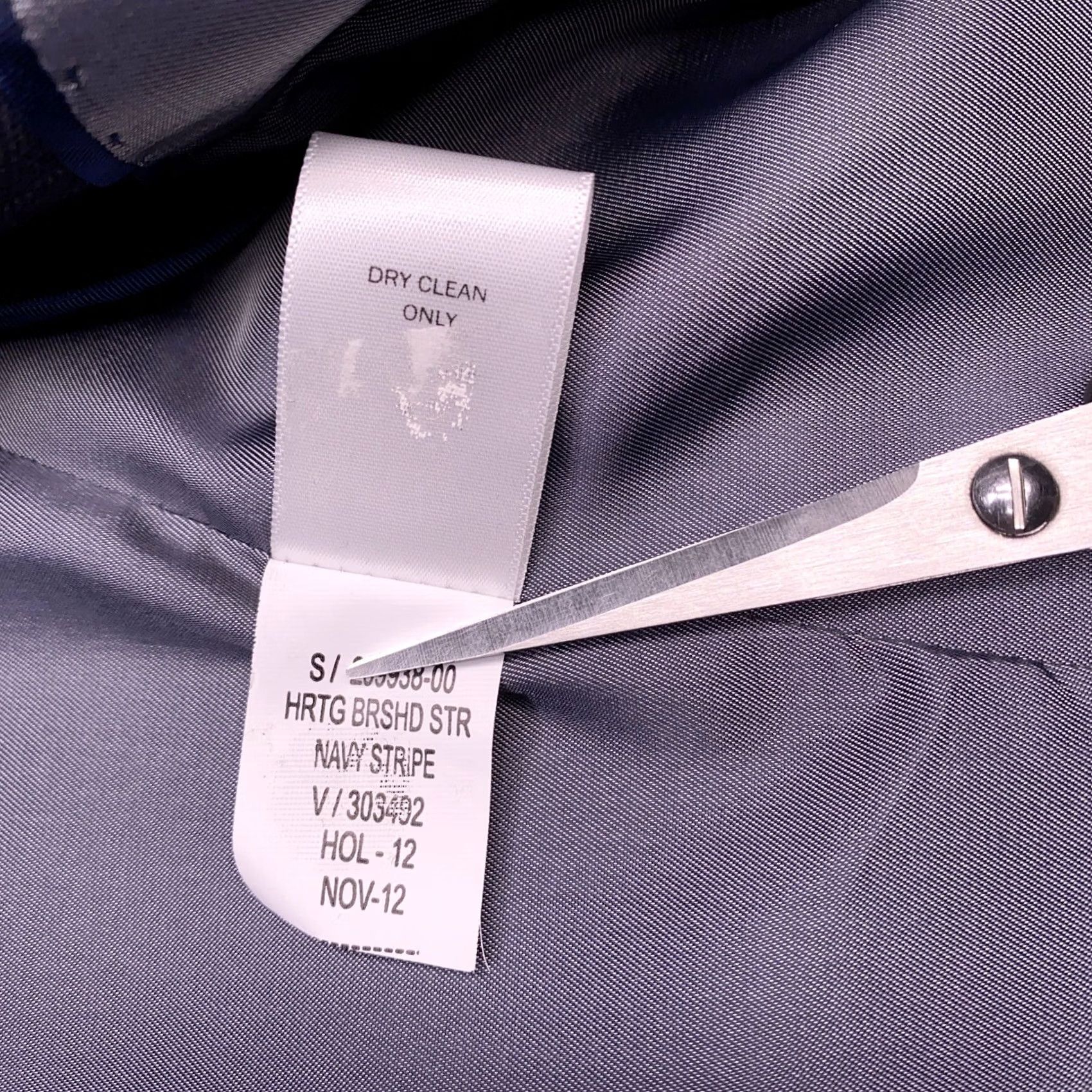 Banana Republic Banana Republic Sport Coat Blazer 44R Striped Blue Notch Lapel Slim Single-Breasted Two-Button Regular Mens Size 44R - 7 Thumbnail