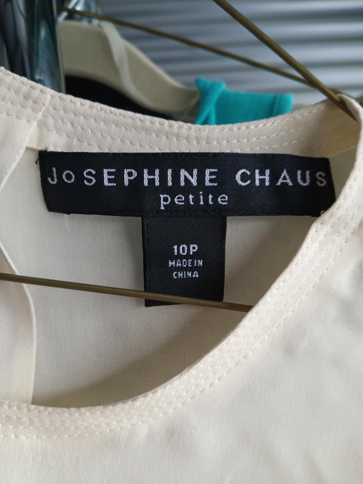 Designer JOSEPHINE CHAUS Petite Silk Top in Rich Cream - Size 10P Size L / US 10 / IT 46 - 1 Thumbnail