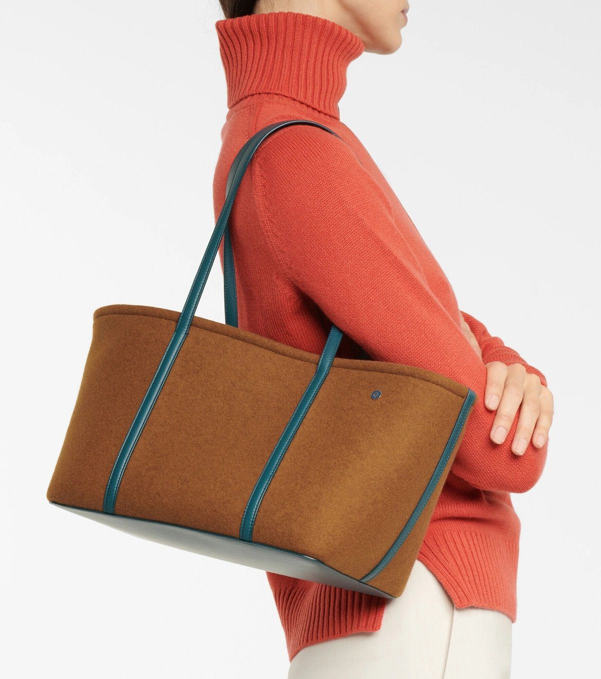 Loro Piana LORO PIANA Carry Everything brown felt cashmere tote bag Size ONE SIZE - 2 Thumbnail