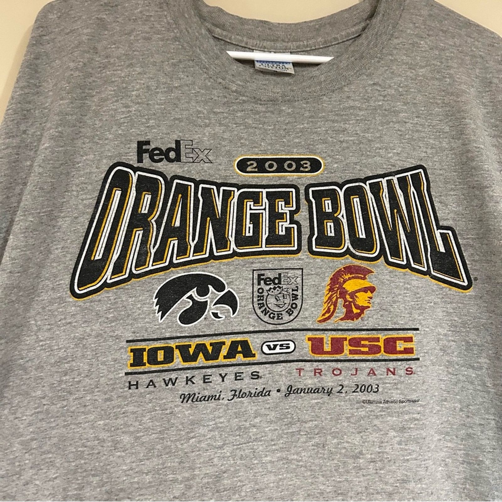 Gildan 2003 Iowa Vs. USC Orange Bowl Shirt Size US XL / EU 56 / 4 - 2 Thumbnail