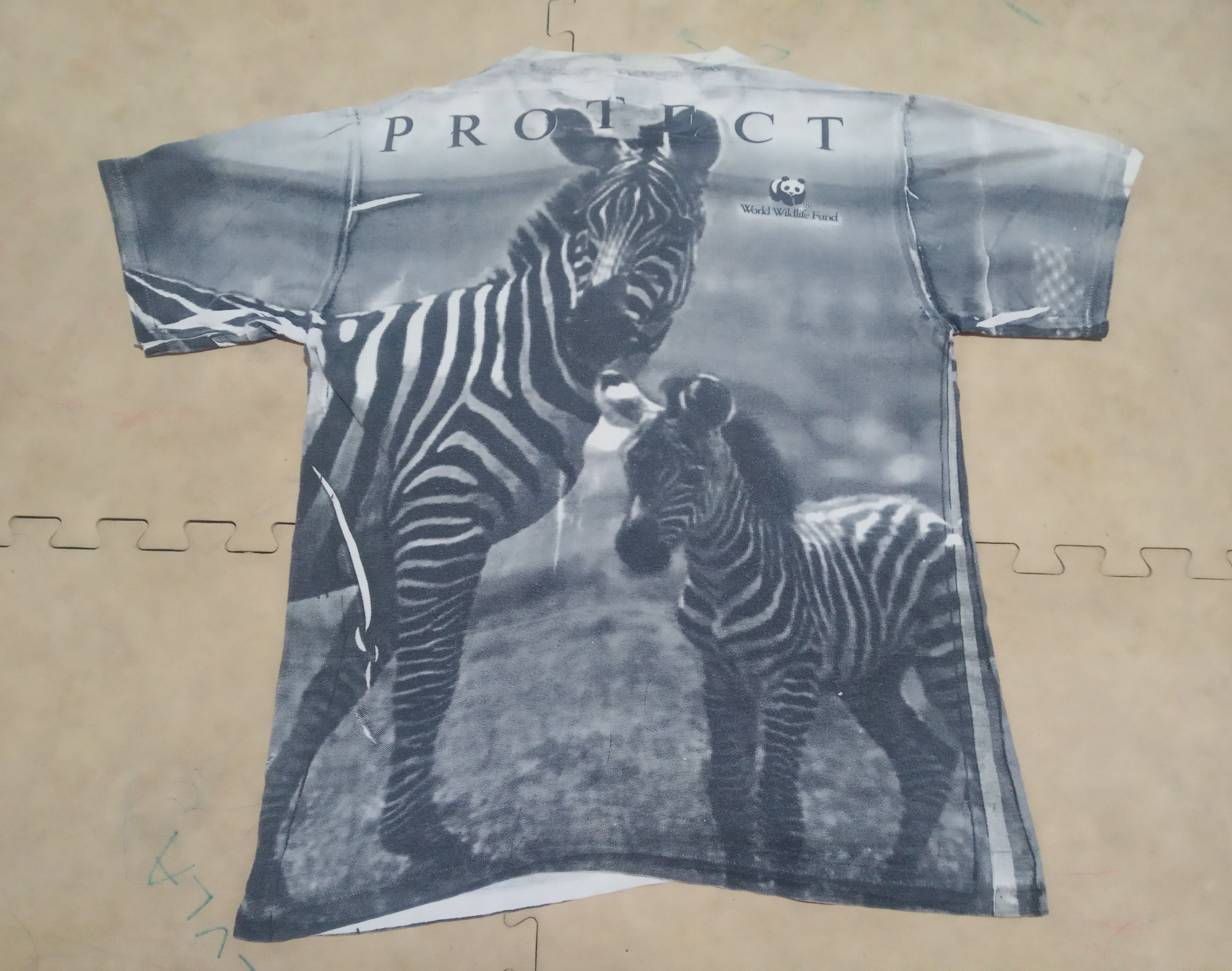 Vintage 90s World Wildlife Fund "Zebra" Size US S / EU 44-46 / 1 - 2 Thumbnail