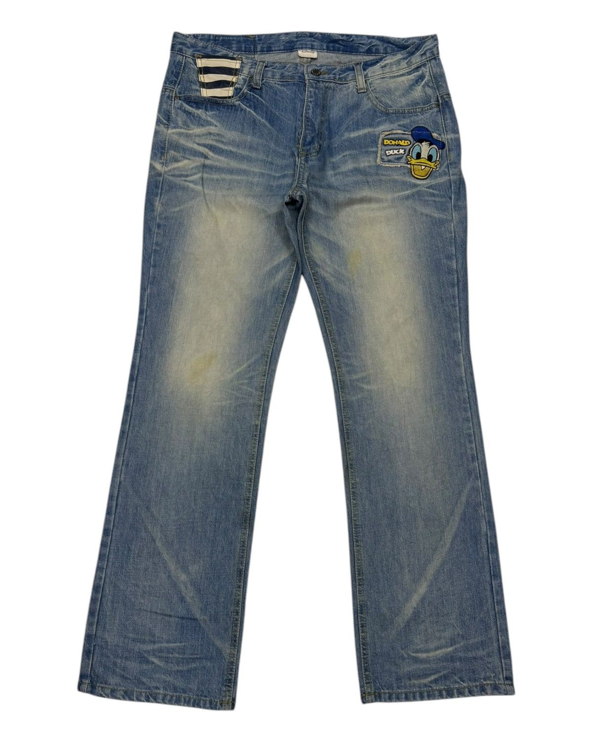 Disney 🔥LOLITA X DONALD DUCK DISNEY BOOTCUT JEANS Size US 35 - 8 Thumbnail