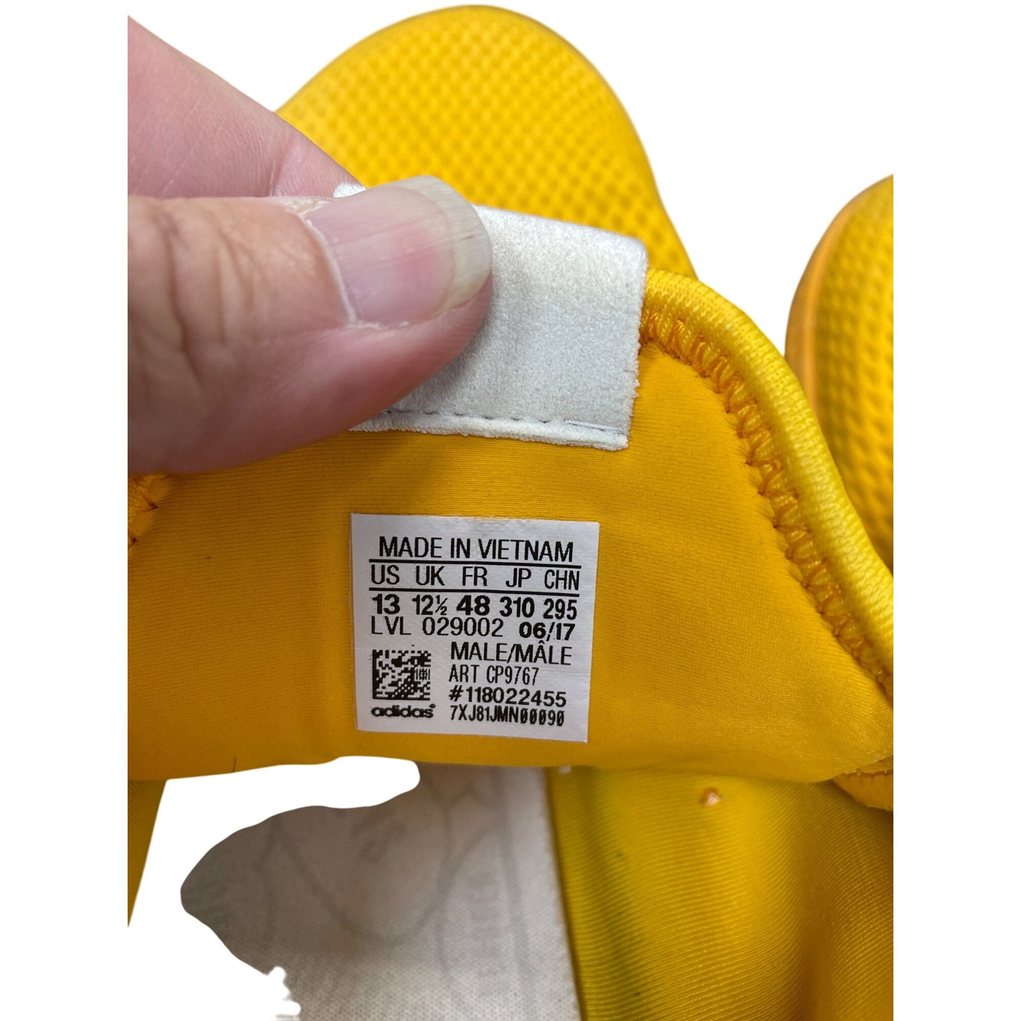 Adidas Adidas Pharrell Williams Tennis Hu Mens Yellow Mesh Sneakers Size US 13 / EU 46 - 8 Thumbnail