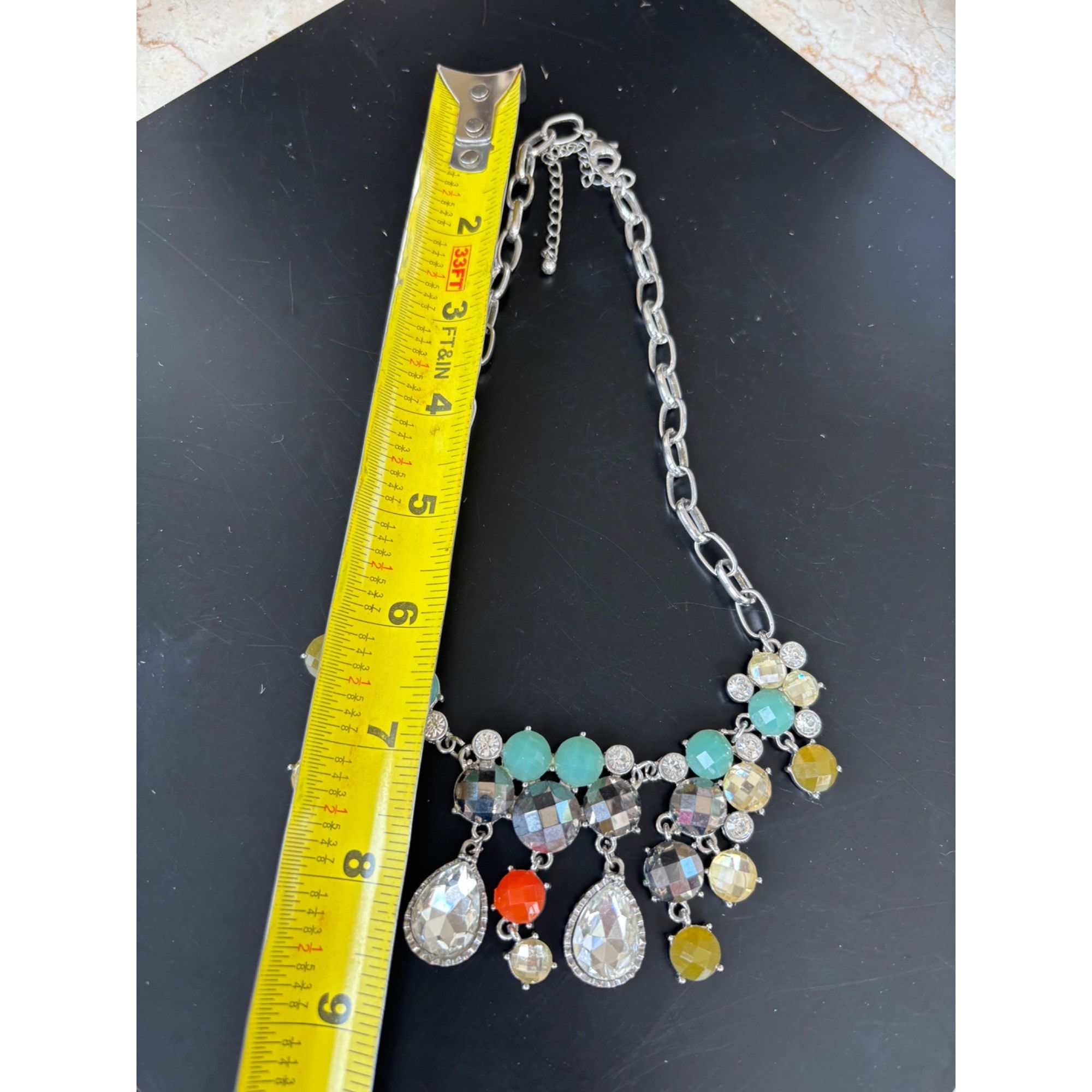 Other Statement Silver-Tone Necklace With Multicolor Beads & Cryst Size ONE SIZE - 7 Thumbnail