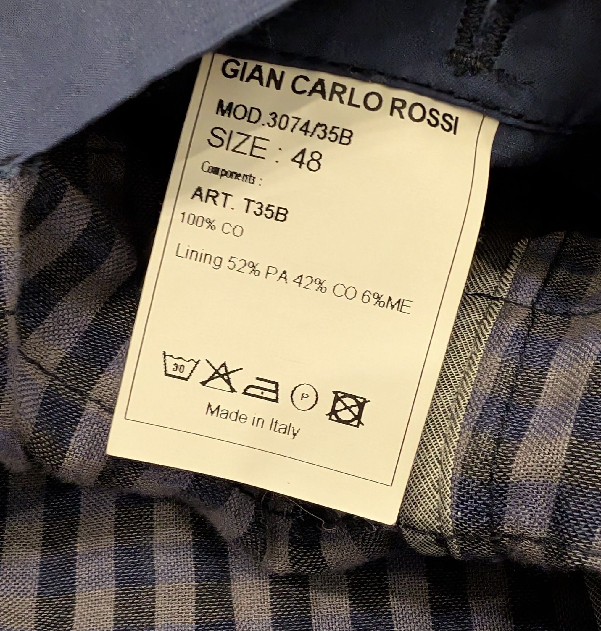 GIAN CARLO ROSSI Giancarlo Rossi Plaid Cotton Blazer Made in Italy Size 38R - 4 Thumbnail