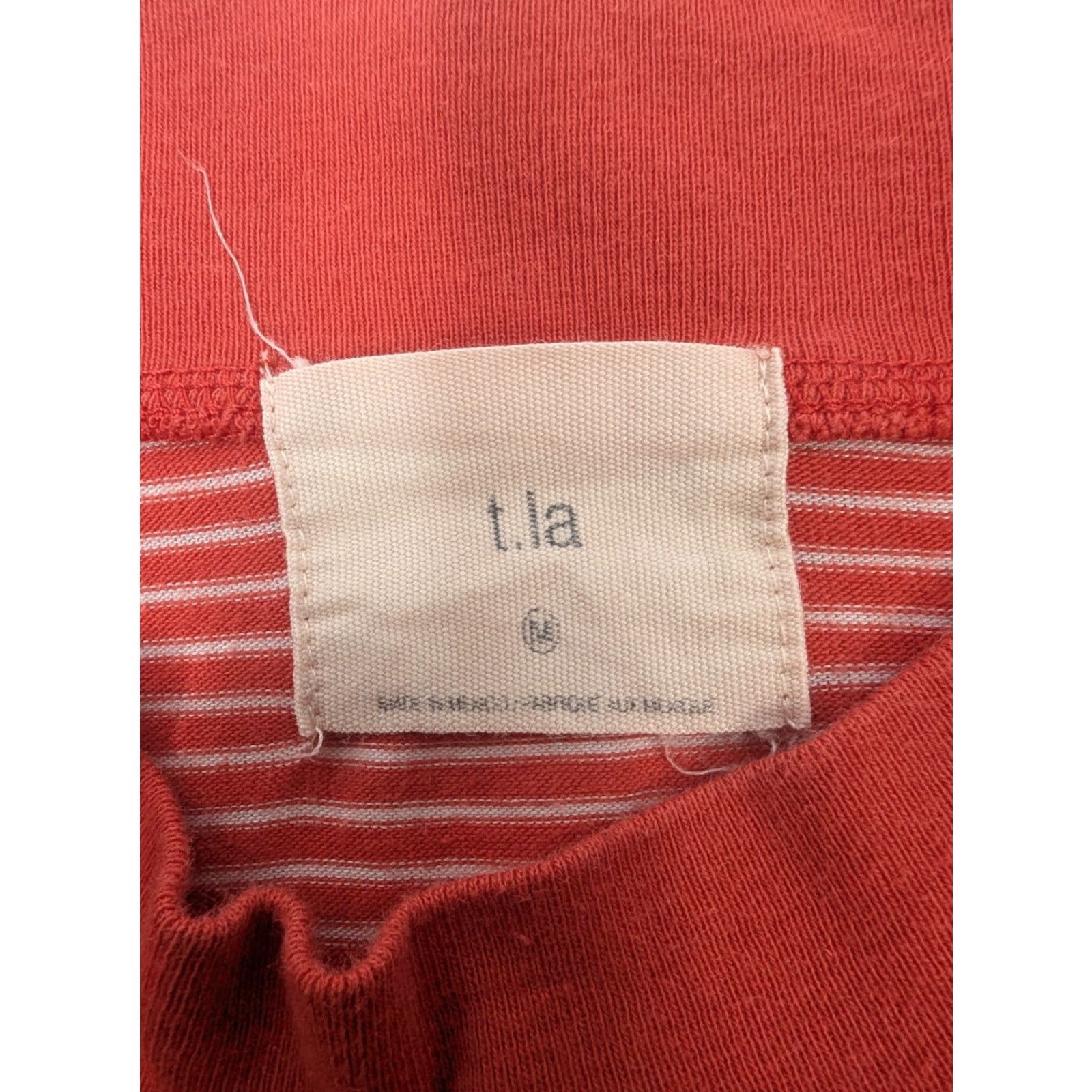 Anthropologie VINTAGE Anthropologie T.La Red and White Striped Mockneck Tee Size Medium Size M / US 6-8 / IT 42-44 - 7 Thumbnail