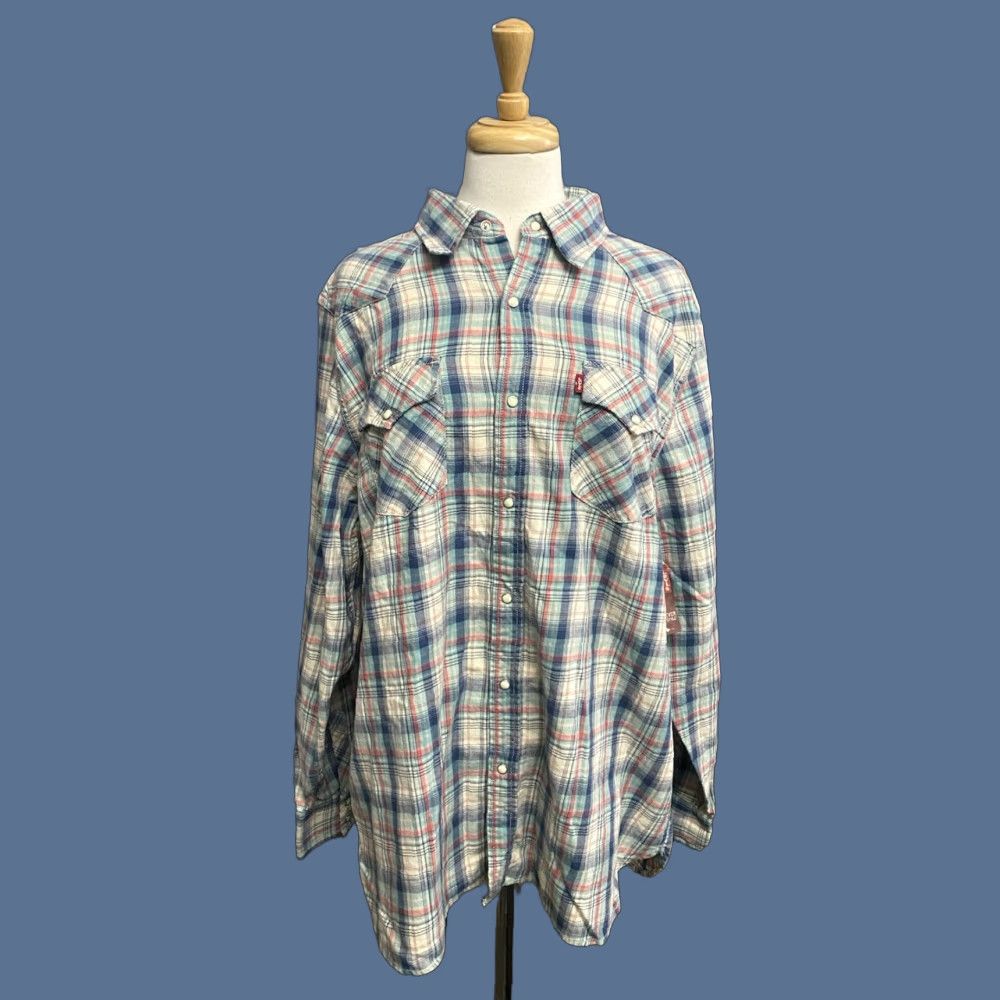Levi's VINTAGE Levi’s Authentic Jeans Wear L/S Pearl Snap Blue Plaid Men’s XL NEW NWT Size US 36 / EU 52 - 1 Thumbnail