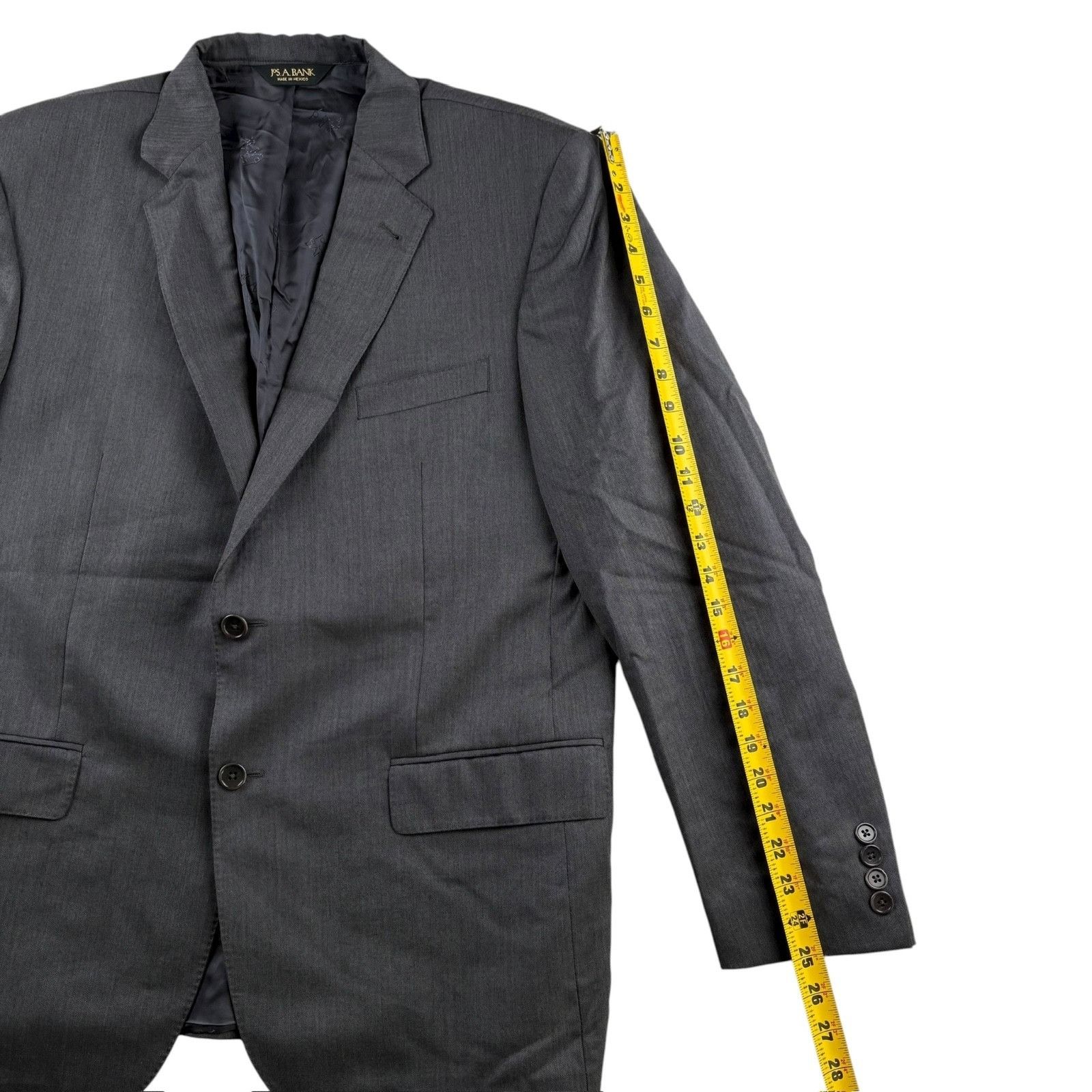 Jos. A. Bank Jos. A. Bank Men’s 100% Wool Blazer Jacket Gray • 44R Size 44R - 7 Thumbnail