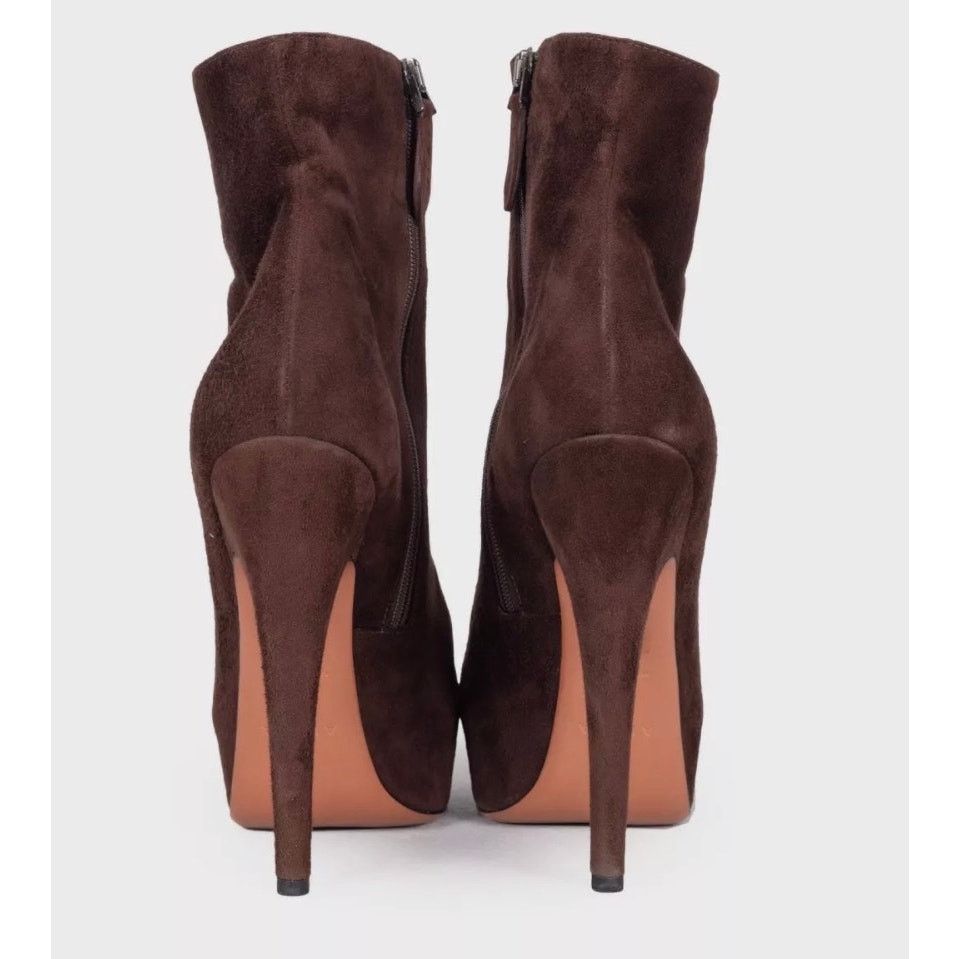 Alaia Alaïa Dark Brown Suede Ankle Boots - Size 39 Size US 8 / IT 38 - 4 Thumbnail