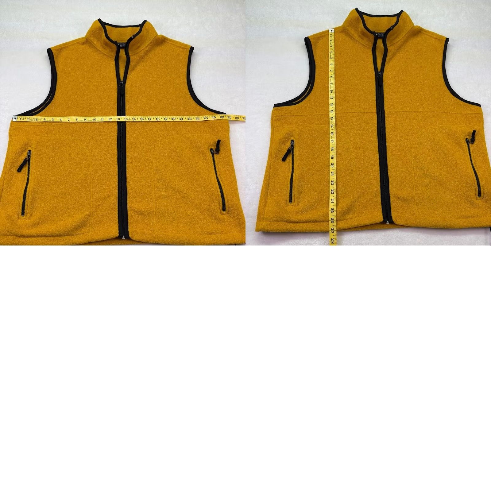 Basic Editions VINTAGE Basic Editions Big Man Full Zip Fleece Vest Yellow Gold 2XL Men XXL Size Vest Zip Solid Polyester 90s Football Winter Throwback Mens Size US XXL / EU 58 / 5 - 8 Thumbnail