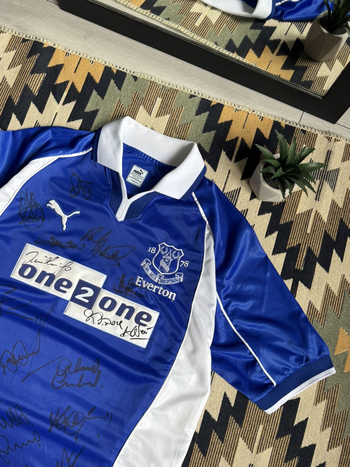 Puma ❗️WITH AUTOGRAPHS❗️Vintage Puma Everton 2000-02 Jersey Size US M / EU 48-50 / 2 - 5 Thumbnail