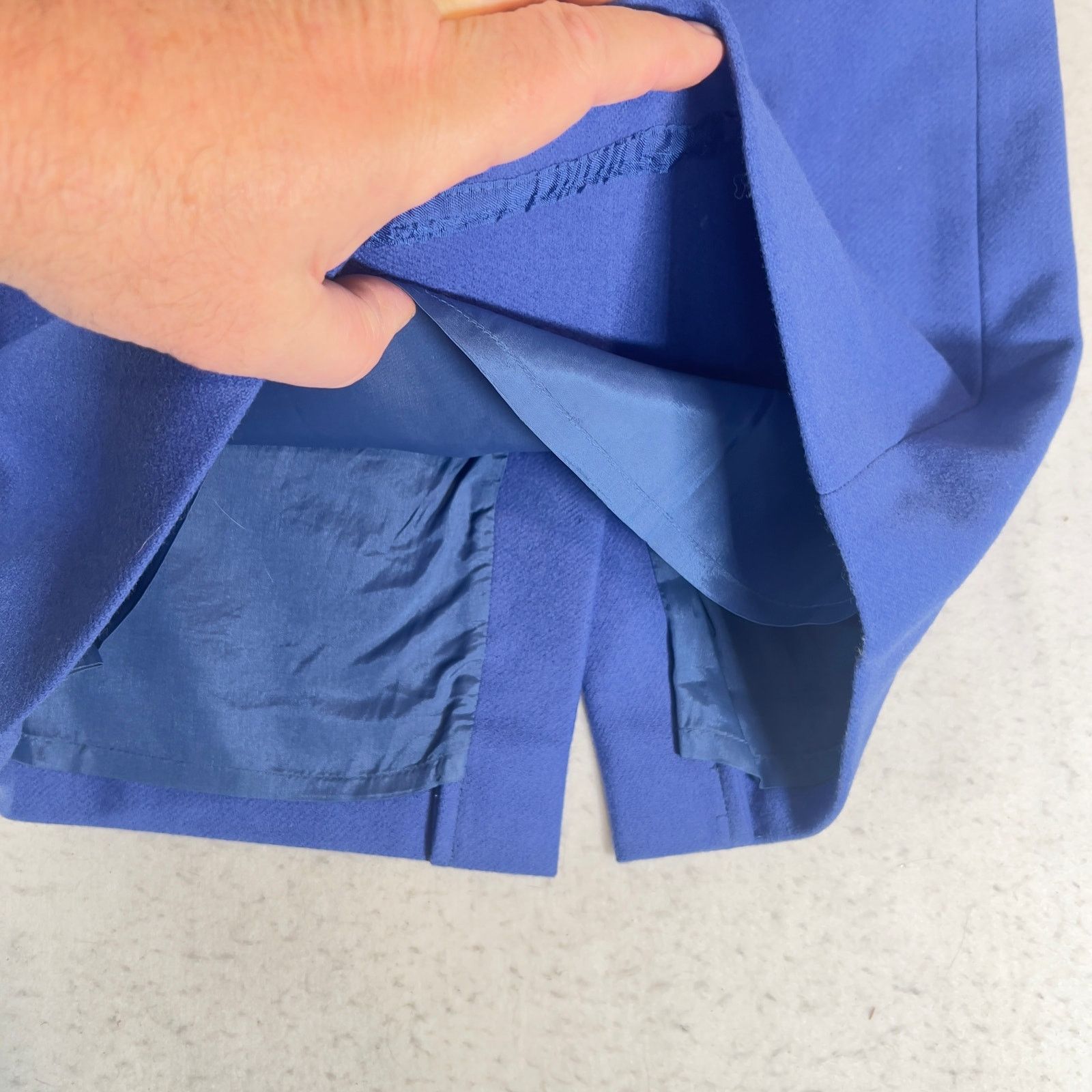 J.Crew J Crew Factory Pencil Skirt 0 Above Knee Wool Royal Blue Lin Size 25" / US 0 / IT 36 - 4 Thumbnail