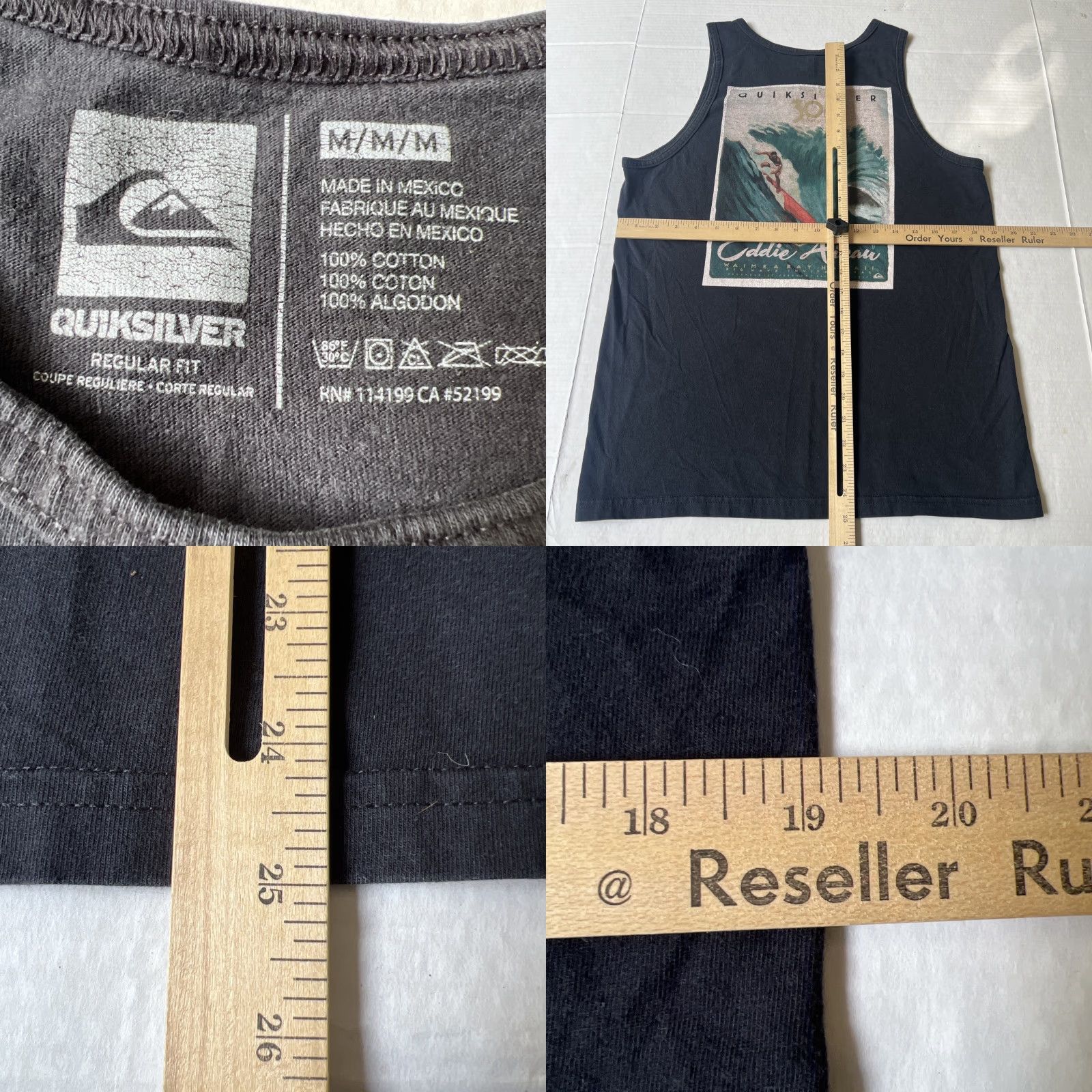 Quiksilver VINTAGE Eddie Aikau Shirt L Black Graphic Print 90s Surfing Quiksilver USA Beach Hawaiian Men Mens Regular Sleeveless Crew Neck Vintage Tee Size US L / EU 52-54 / 3 - 8 Thumbnail
