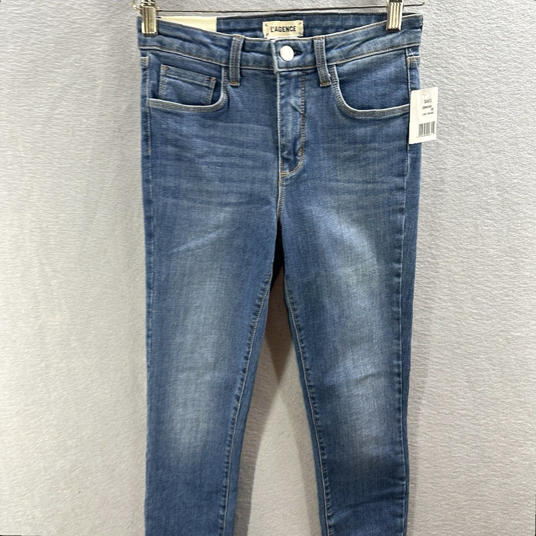 L'AGENCE L'AGENCE Margot Skinny High Rise Jeans Women 25 Blue Denim Slim 5-Pocket Mid Rise 26in Inseam Vintage? No (Dark Wash) - Regular Size Womens Jeans Size 42" / US 20 - 4 Thumbnail