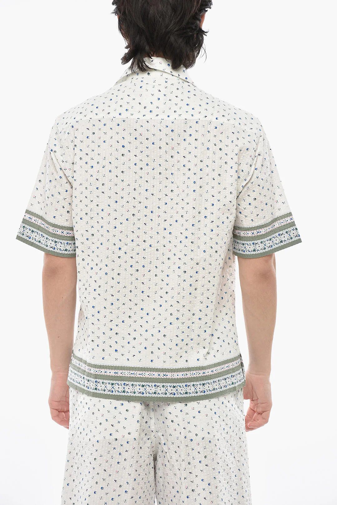 Givenchy og1mm0326 Textured Cotton Bowling Shirt in White Size US XS / EU 42 / 0 - 2 Thumbnail