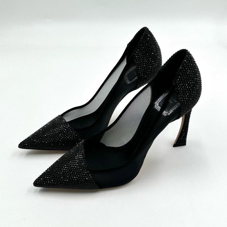 Dior Dior Black High Heels with Rhinestones-2505 Size US 5 / IT 35 - 2 Thumbnail