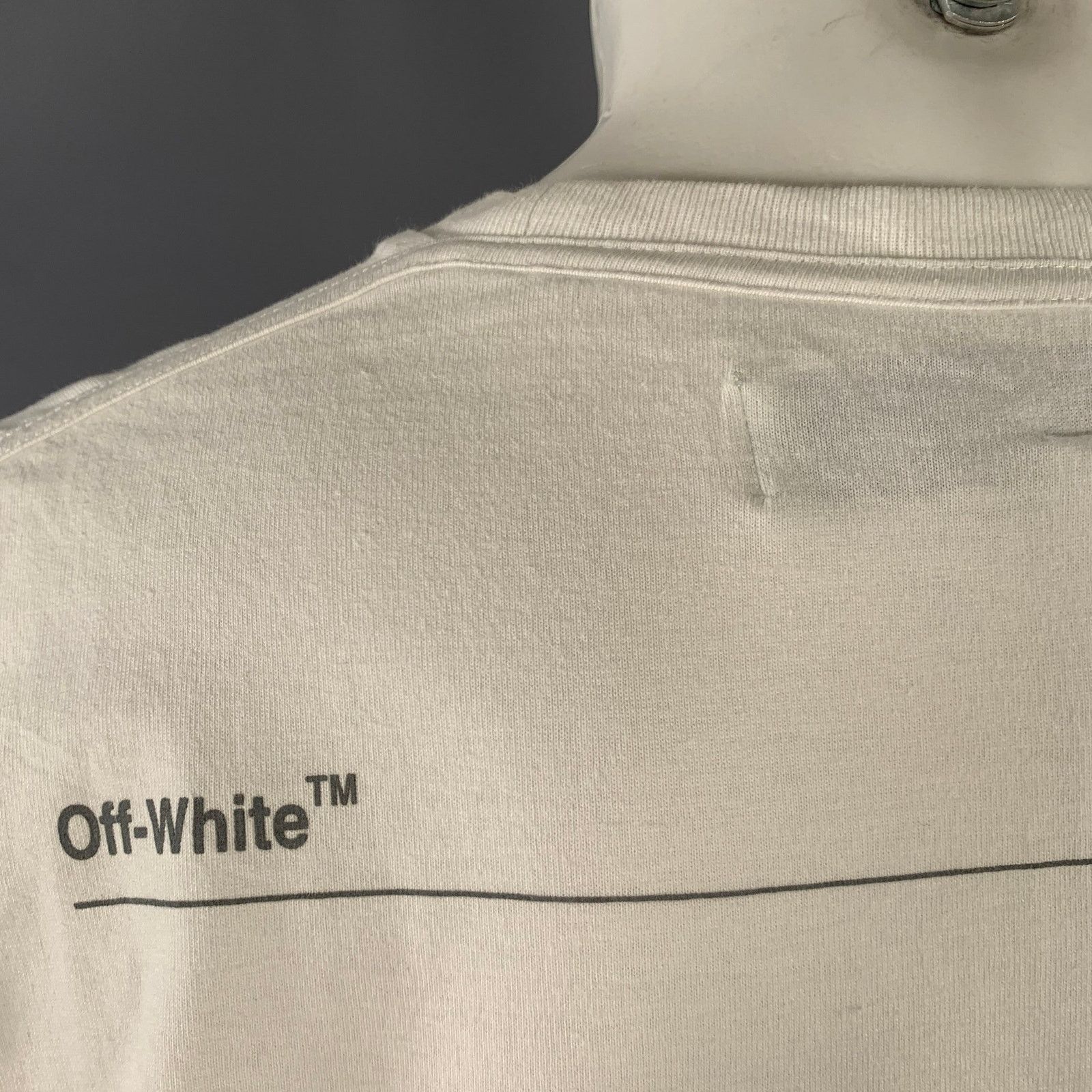 Off-White Size XS White Black Logo Cotton Crew-Neck T-shirt Size US XS / EU 42 / 0 - 6 Thumbnail