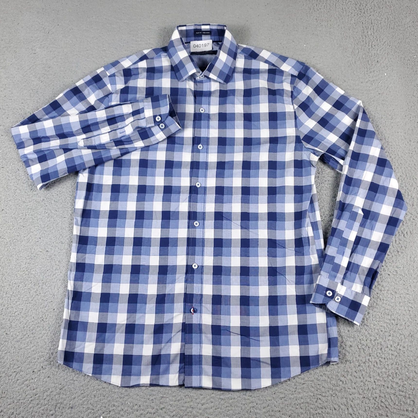 Tommy Hilfiger Tommy Hilfiger Shirt Mens 15.5 Blue Check Long Sleeve Button-Up Button-Down Cotton Casual Classic Preppy Mens Size US M / EU 48-50 / 2 - 2 Thumbnail