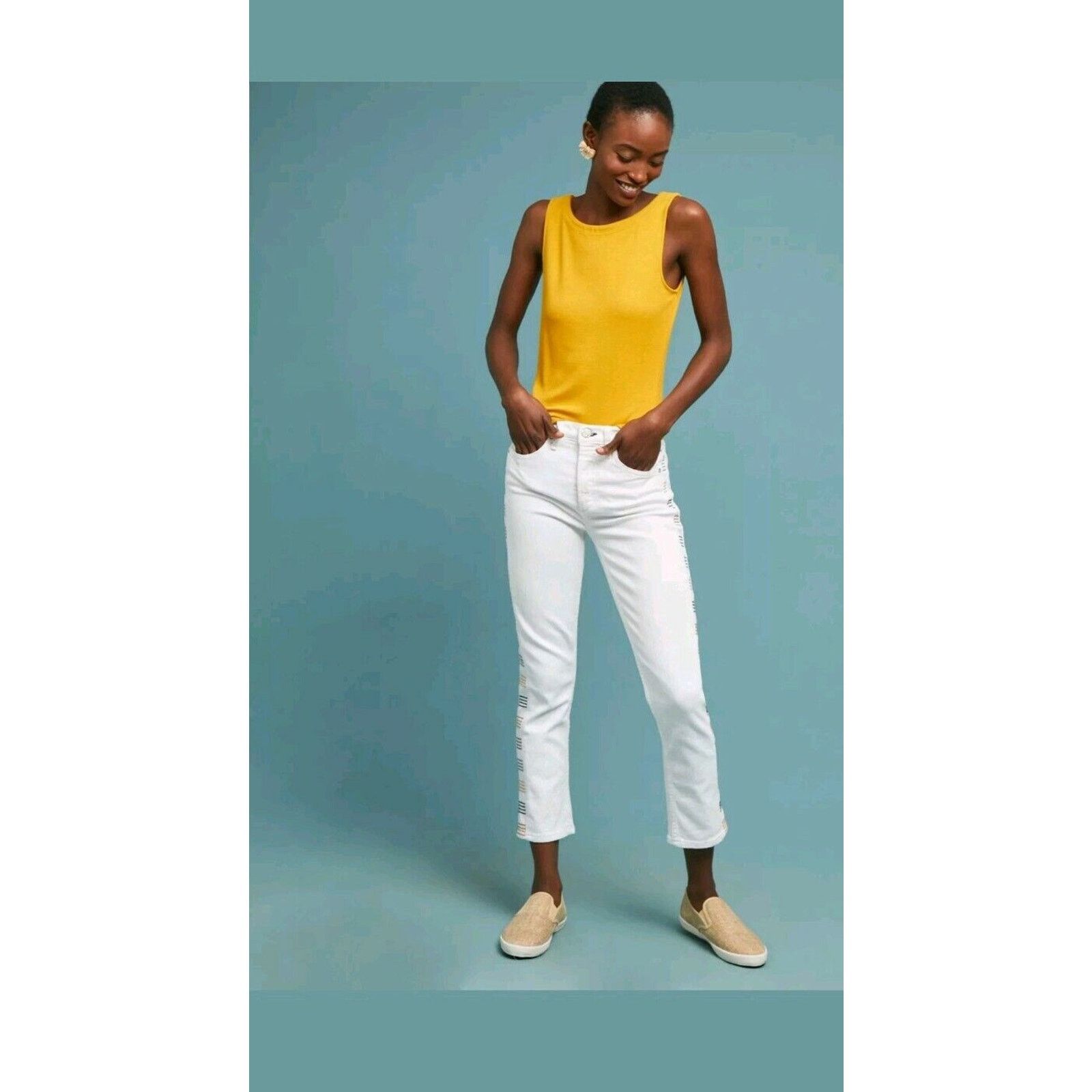 Anthropologie Anthropologie McGUIRE VALETTA HIGH-RISE CROPPED JEANS Sz 25 Size 25" / US 0 / IT 36 - 2 Thumbnail