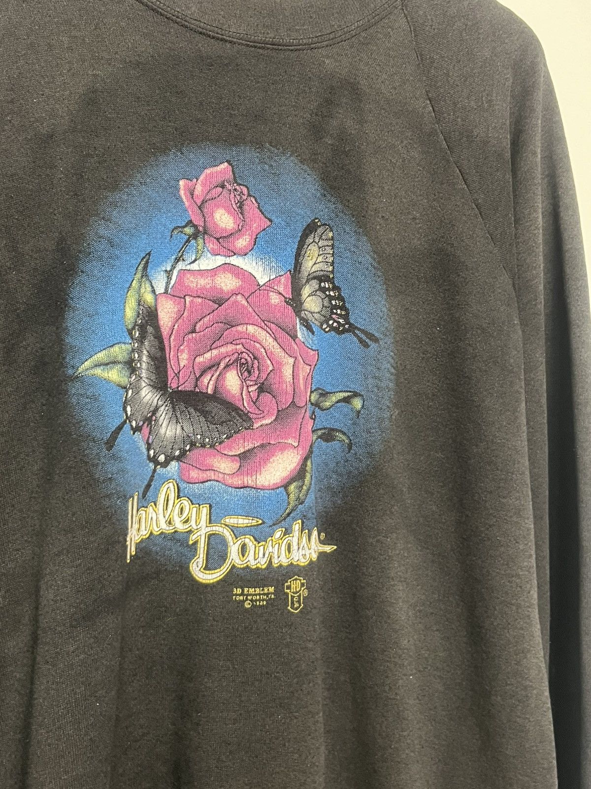 Harley Davidson Harley Davidson 3D Emblem Black Crewneck Medium 1989 Size US M / EU 48-50 / 2 - 4 Thumbnail