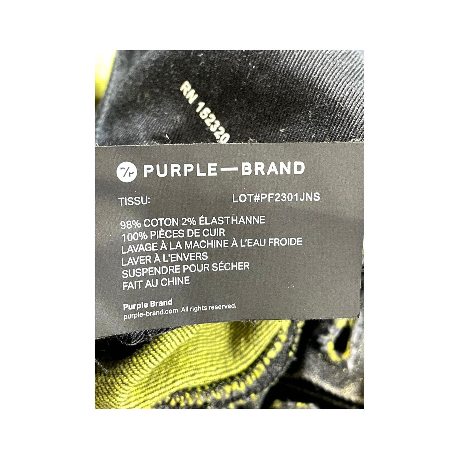 Purple Brand Purple Brand "Shotgun" Black Wash & Yellow Jeans Size US 29 - 12 Thumbnail