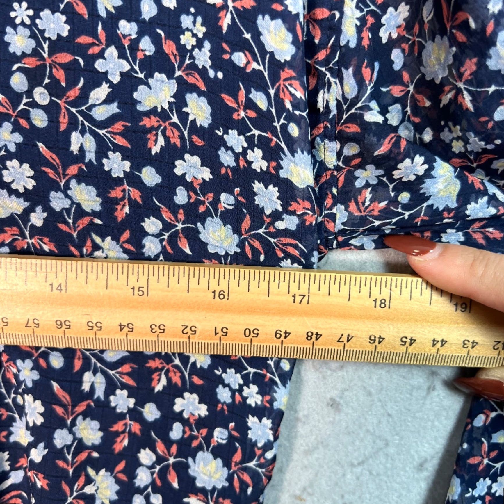 Madewell VINTAGE Madewell Womens XS Floral Print V-Neck Midi Dress Long Sleeve Tiered Skirt Size XS / US 0-2 / IT 36-38 - 6 Thumbnail