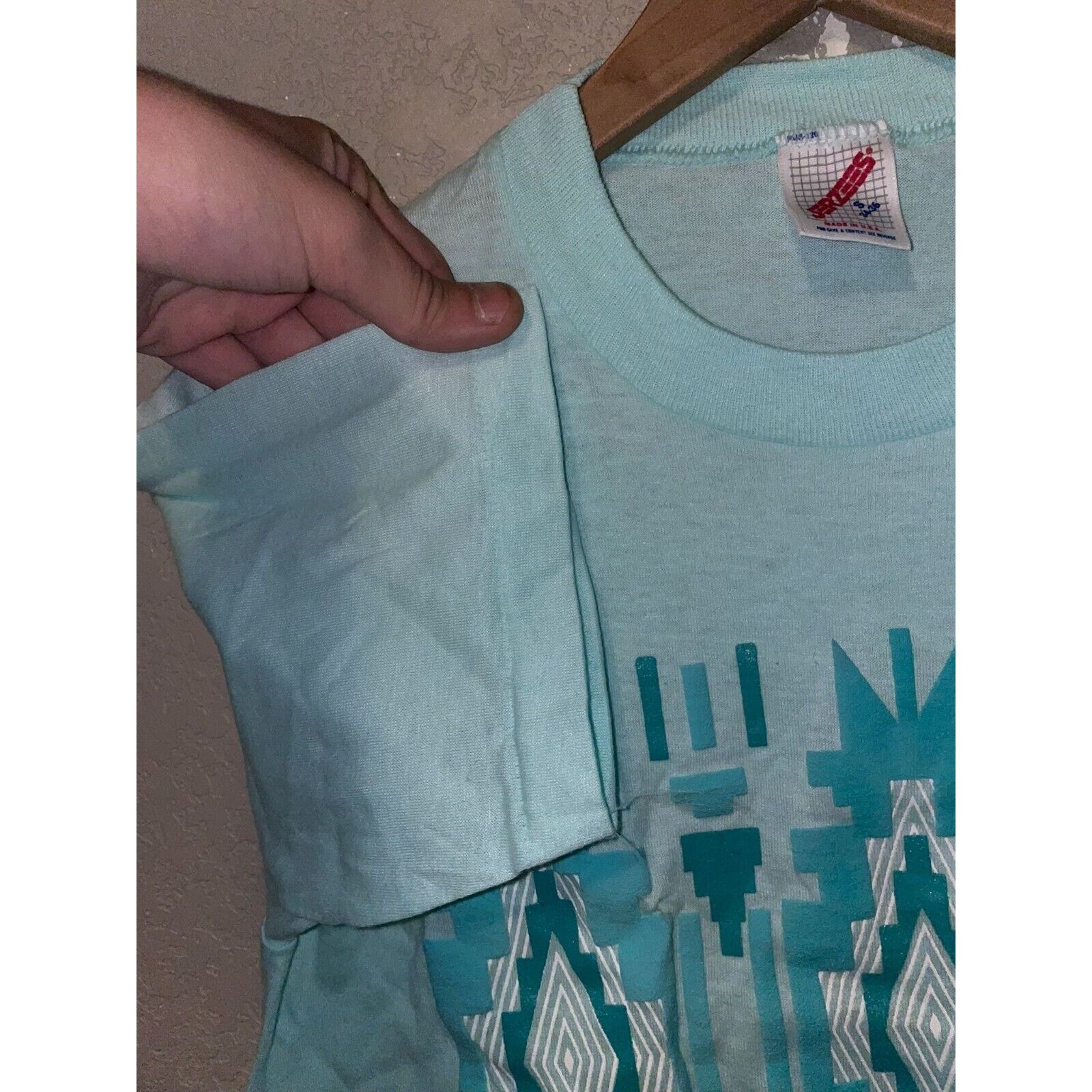Jerzees Vintage Arizona Shirt Southwest Art Blue Tee 90s Graphic S Size US S / EU 44-46 / 1 - 8 Thumbnail