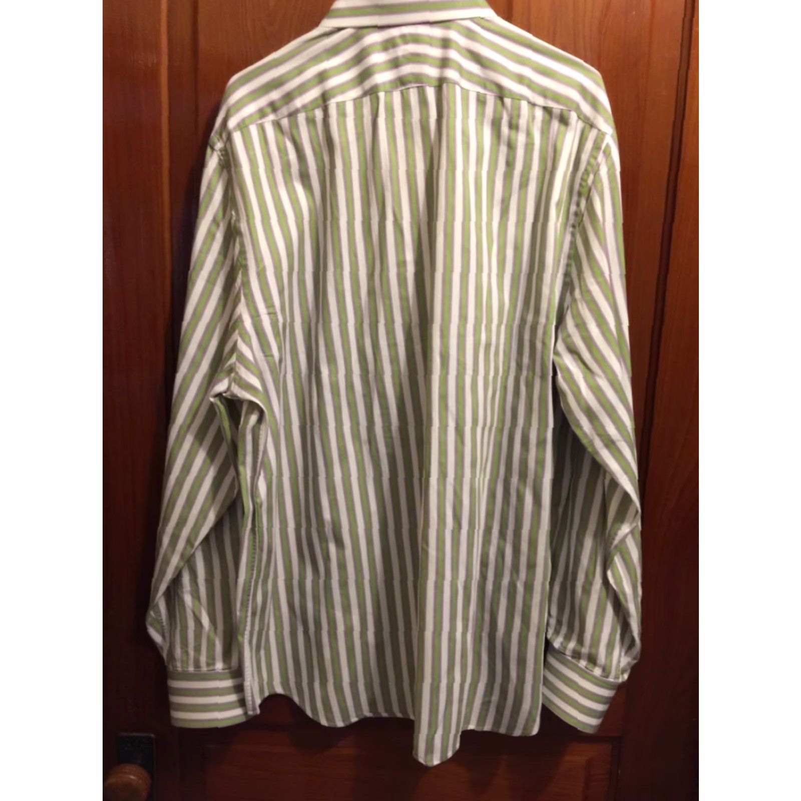 Express VINTAGE XL Express Design Studio Men's Striped Button Down Modern Fit Shirt Size 46R - 6 Thumbnail