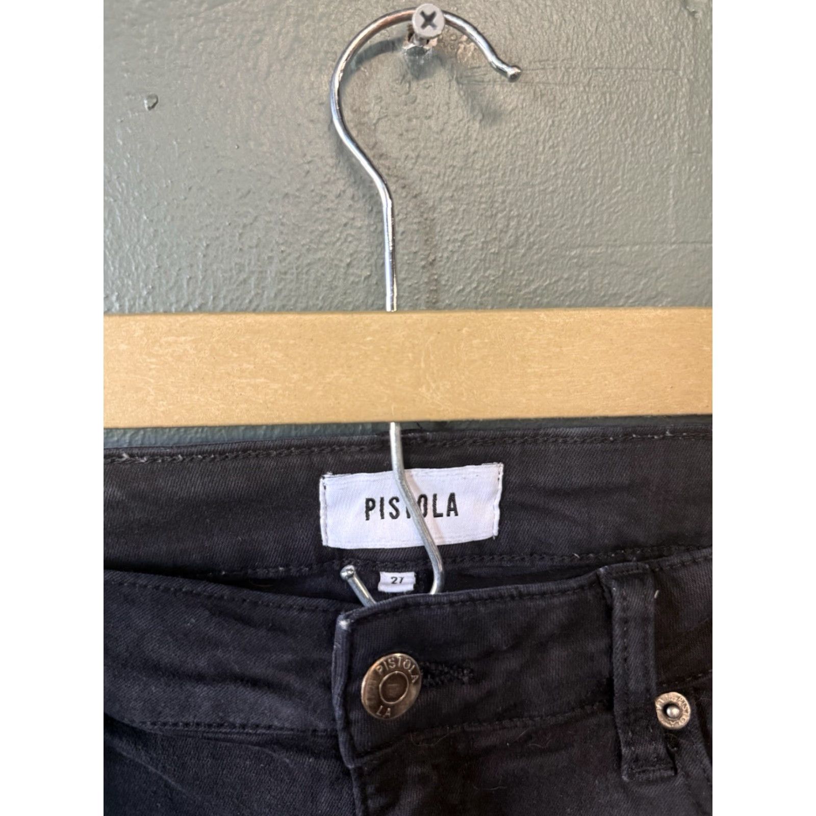 Pistola Pistola Womens Black Denim Jeans Skinny Tapered Size 27 Waist 27 Regular XS? Wait. Size 27" / US 4 / IT 40 - 3 Thumbnail