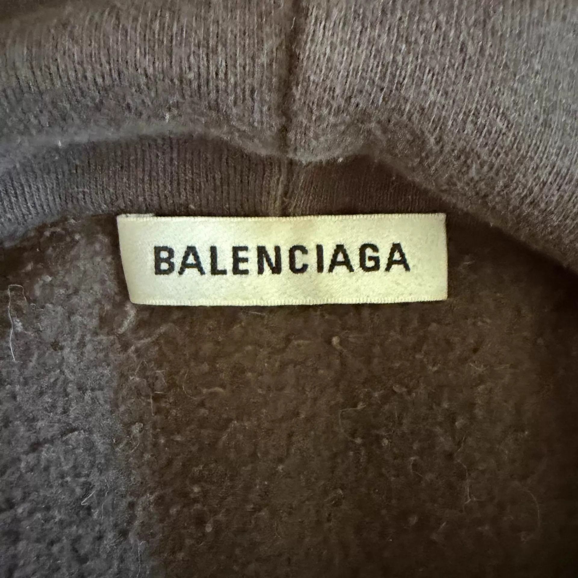 Balenciaga Balenciaga Dark Brown Washed Embroidered Logo Hoodie Size US S / EU 44-46 / 1 - 3 Thumbnail
