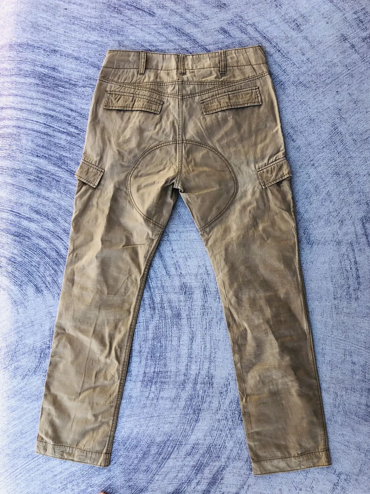 Designer × Japanese Brand × Vintage Faded Begie Cargo Trousers With 6 Pocket Workware Size US 33 - 8 Thumbnail