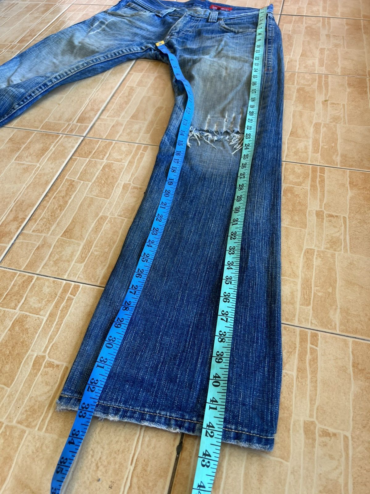 semanticdesign Semantic Designs Flare Distress Mud Wash Jean Size US 32 / EU 48 - 6 Thumbnail