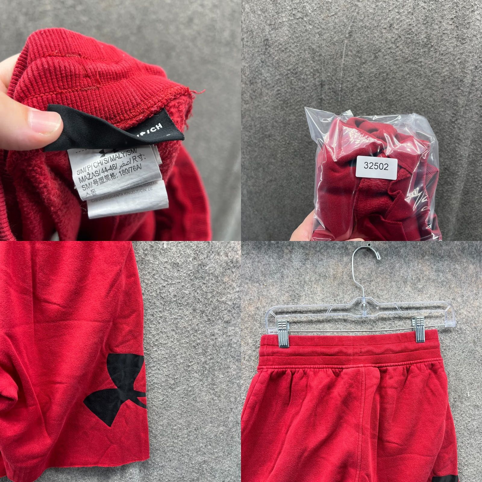 Under Armour Under Armour Shorts Mens Small Red Fleece HeatGear Drawstring Logo Loose Fit Size US 29 - 8 Thumbnail