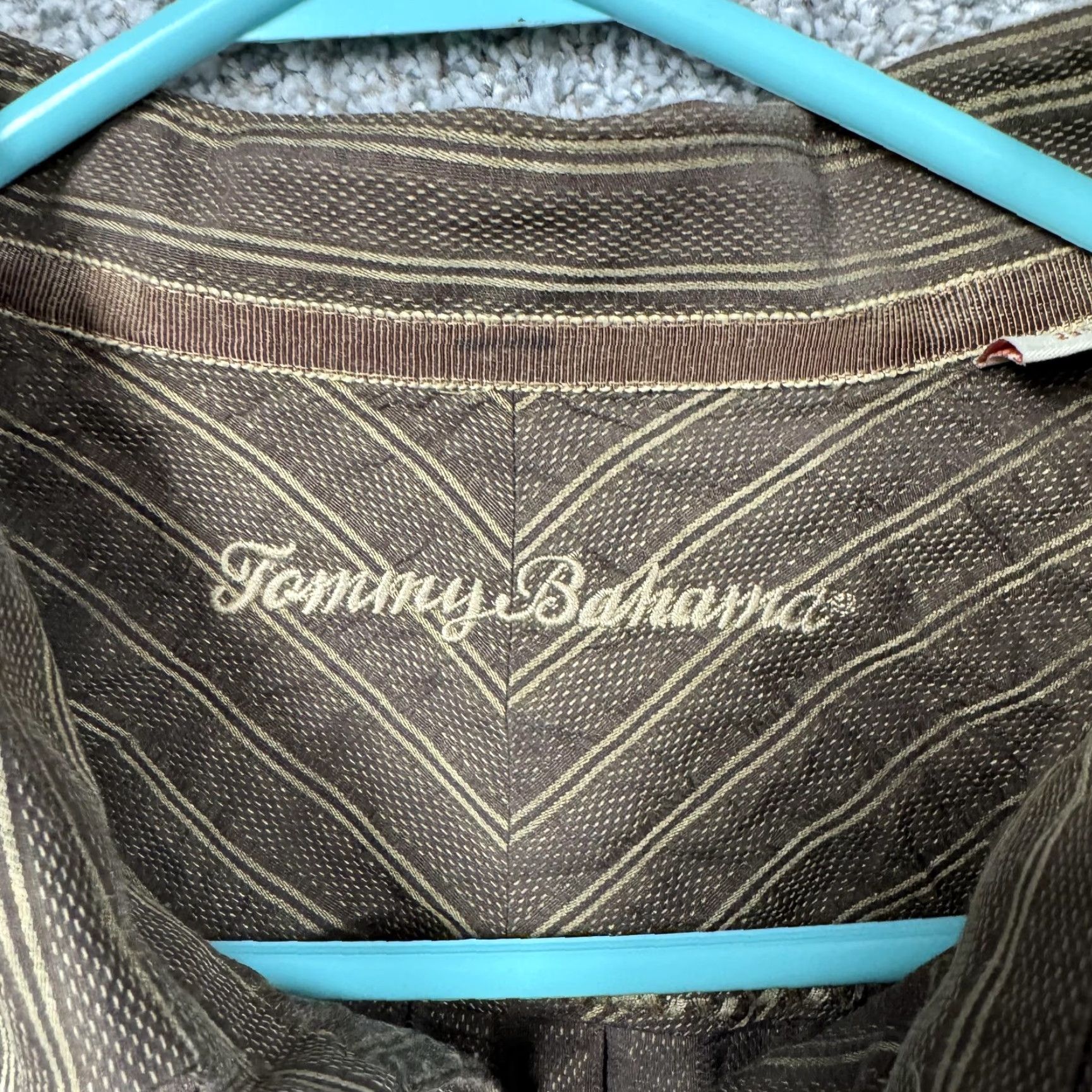 Tommy Bahama VINTAGE Tommy Bahama Shirt XL Stripe Cotton Silk Relaxed Luxury Coastal Dad Shirt Size US XL / EU 56 / 4 - 4 Thumbnail