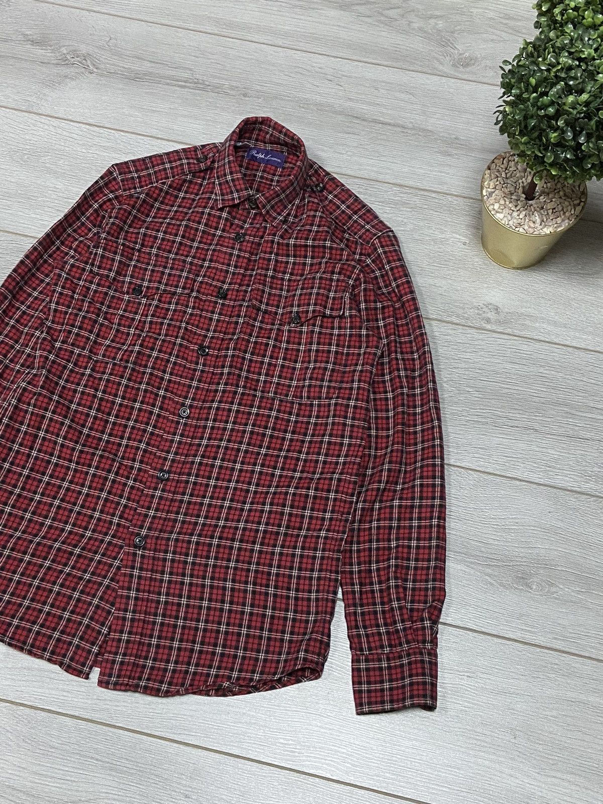 Ralph Lauren Purple Label POLO purple label Ralph Lauren check shirt buttons flannel Size US S / EU 44-46 / 1 - 6 Thumbnail