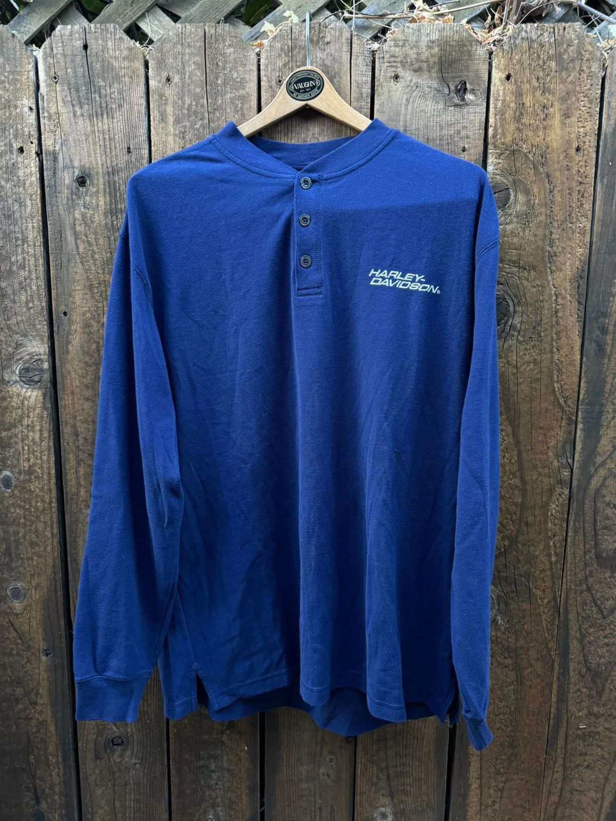 Harley Davidson × Vintage 2008 Harley Davidson Henley Longsleeve Size US XL / EU 56 / 4 - 1 Thumbnail