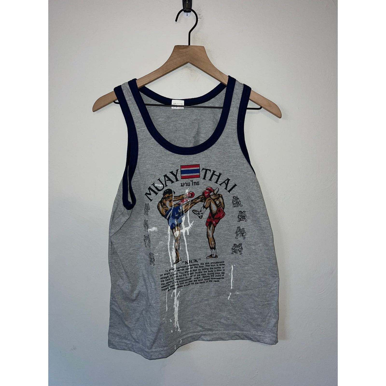 Vintage Vintage Kick Boxing Shirt Tank Thailand Muay Thai Fighting M Size US M / EU 48-50 / 2 - 1 Thumbnail