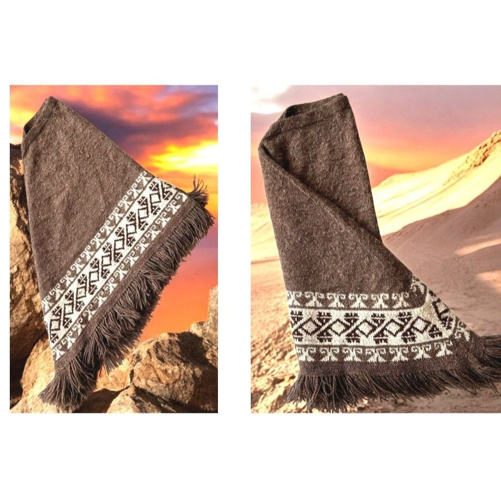 Vintage Vintage Fotrama Poncho Shawl Cape One Size Alpaca Wool Fring Size ONE SIZE - 9 Thumbnail