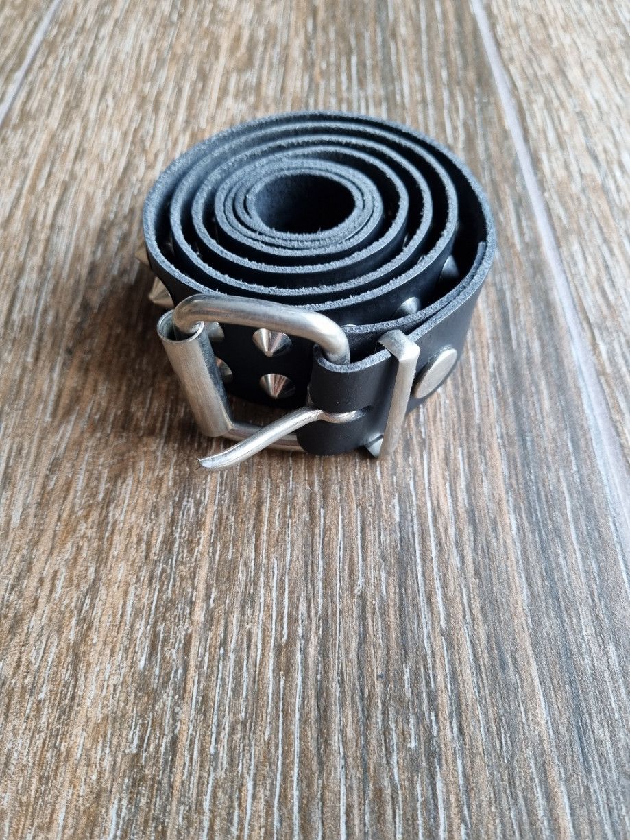 Vintage black spike belt Size 34 - 1 Thumbnail