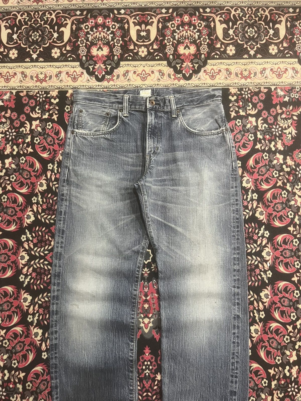 Edwin Vintage Edwin Japan 505ZX Blue Faded Washed Selvedge Jeans Size US 32 / EU 48 - 3 Thumbnail